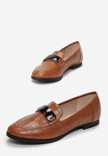 Mocasini dama Timeea camel.